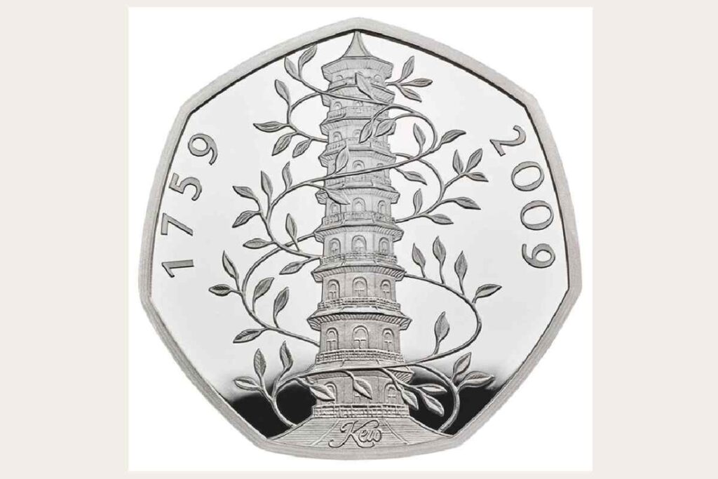 La moneta da 50 centesimi di sterlina, dedicata ai Kew Gardens, per la quale gli investitori vanno pazzi